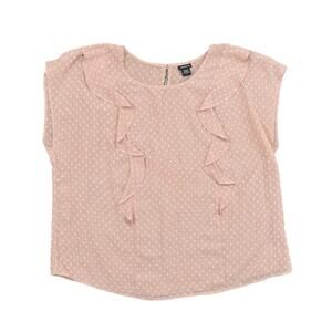 Torrid Plus Size 2 Pink Blouse Polyester Preowned Ruffled See Through Light